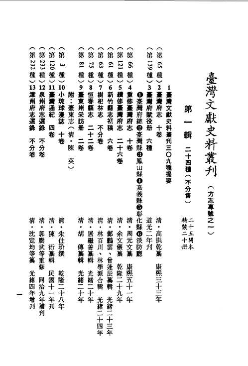 台湾文献史料丛刊